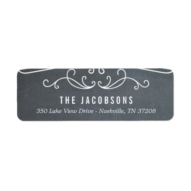 Vintage Chalkboard Holiday Rücksendeadressen-Aufkl (Vorne)