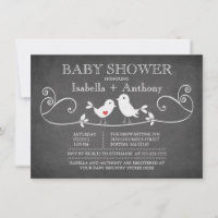 Vintage Chalkboard Love Birds Baby Shower