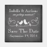 Vintage Chalkboard Love Birds speichern das Date M