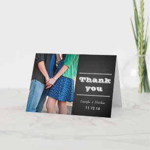 Vintage Chalkboard Paare Foto Hochzeit Danke