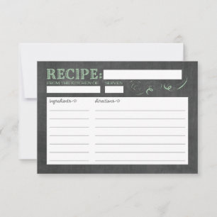 Vintage Chalkboard Rezept Card in Minze