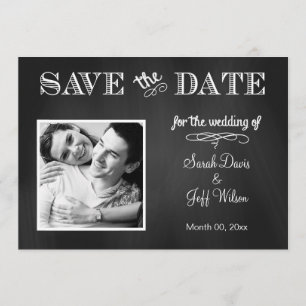Vintage Chalkboard Save the Date Fotokarte