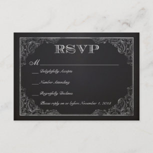 Vintage Chalkboard-UAWG RSVP Karte