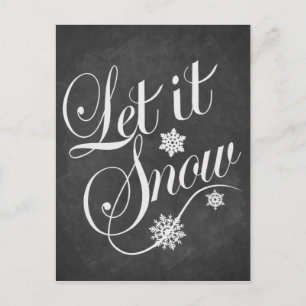 Vintage Chalkboard Weihnachtskarte Let It Snow Feiertagspostkarte