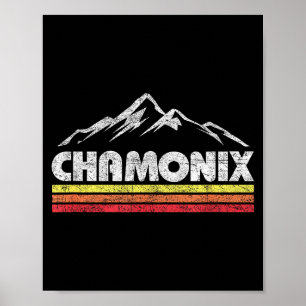Vintage Chamonix Retro-Berg Herren Damen Poster