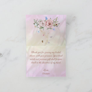 Vintage Champagne Peony Bridal Dusche Teatro Dankeskarte