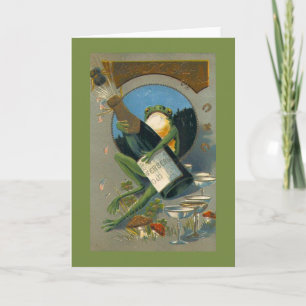 Vintage Champagner Neujahr Feiertagskarte