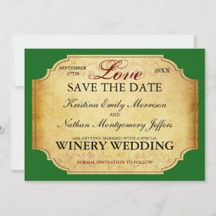Vintage Champagner Weinkellerei Sichern Sie den Te Save The Date