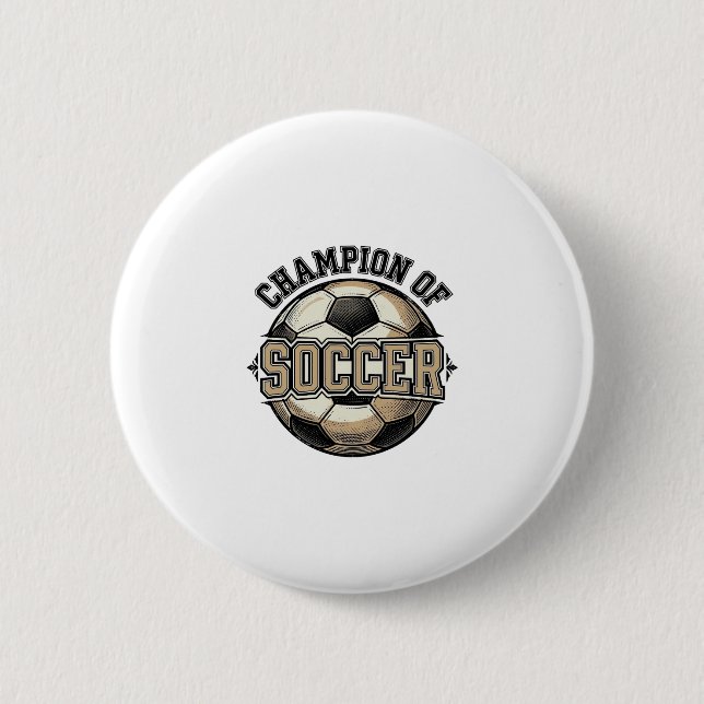 Vintage Champion Fußball-Trikot-Design_1 Button (Vorderseite)
