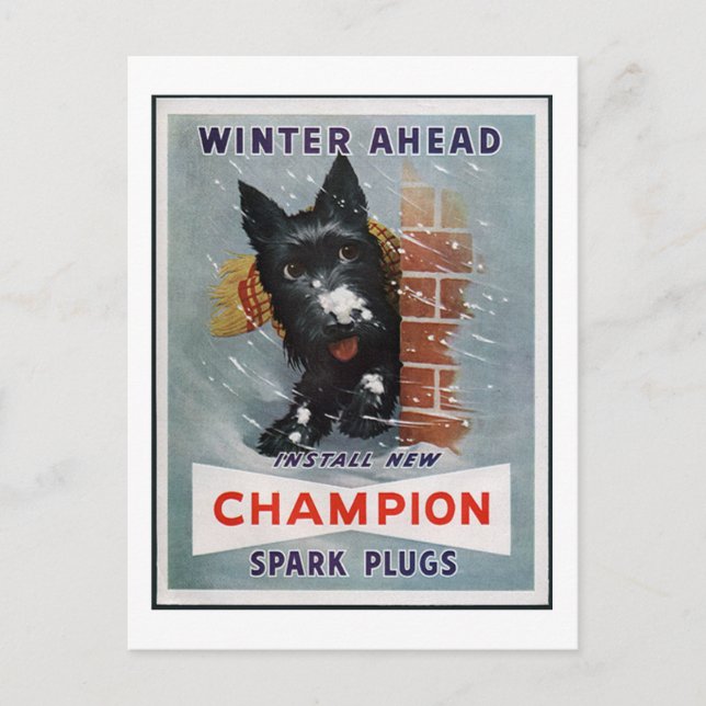 Vintage Champion Spark Plugs Ad Postkarte (Vorderseite)