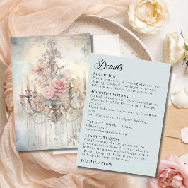 Vintage Chandelier Enchanted Fairy Tale Wedding  Begleitkarte