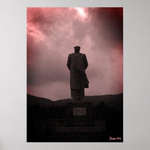 Vintage Changsha Mao Tse Tung Statue Poster