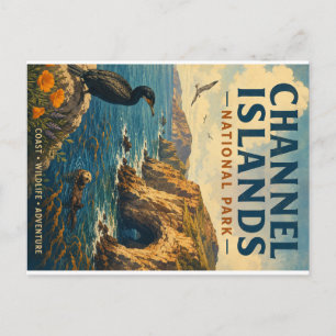 Vintage Channel Islands Nationalpark Küstenlandsch Feiertagspostkarte