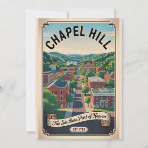 Vintage Chapel Hill North Carolina Retro-Reise Feiertagskarte