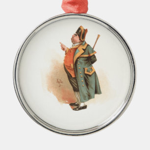 Vintage Charles Dickens Oliver Twist Herr Bumble Silbernes Ornament