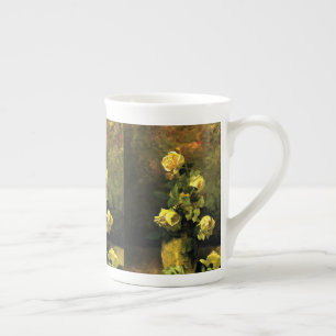 Vintage Charles Ethan Porter Gelbe Rosen in einer Prozellantasse
