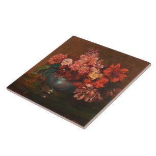 Vintage Charles Ethan Porter Stillleben mit Dahli Fliese