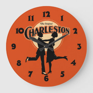 Vintage Charleston Notenblatt Kunst Große Wanduhr