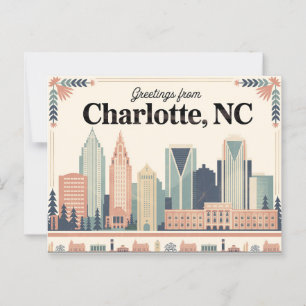 Vintage-Charlotte-Ansichtskarte Grüße aus Postkarte