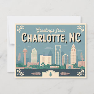 Vintage-Charlotte-Ansichtskarte Grüße von Postkarte