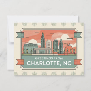 Vintage-Charlotte-Ansichtskarte Grüße von Postkarte