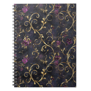 Vintage Charm Golden Floral  Notizblock