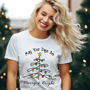Vintage Charm Weihnachtsbaum Fröhlich & Hell T-Shirt