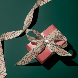 Vintage Charm: Weihnachtsbaum-Muster Satinband