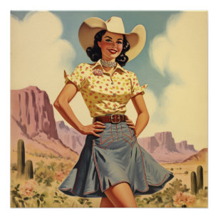 Vintage Charme in der Prärie: Wild-West-Geflüster Poster