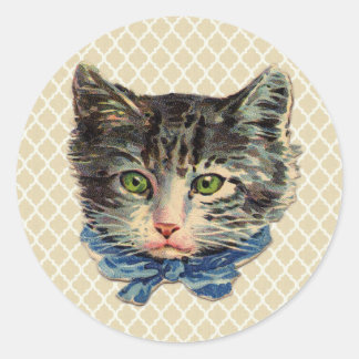Vintage Chat Art Runder Aufkleber