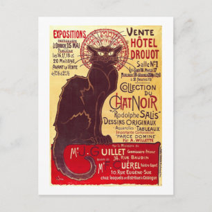 Vintage Chat Noir, Auktion Hôtel Drouot Steinlen Postkarte