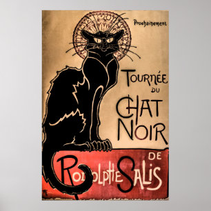 Vintage Chat Noir - Schwarze Katze Poster