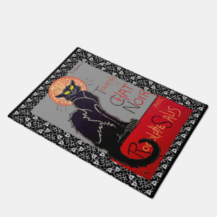 Vintage Chat Noir Schwarze Katze Tour Art 2 Fußmatte