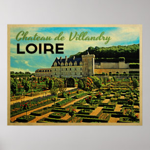 Vintage Chateau de Villandry die Loire Poster