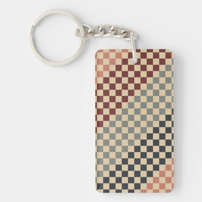 Vintage Checkered Style Schlüsselanhänger (Vorderseite)