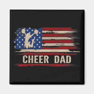 Vintage Cheer Dad Amerikanische Usa-Flagge Cheerle Magnet