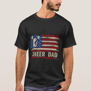 Vintage Cheer Dad Amerikanische Usa-Flagge Cheerle T-Shirt
