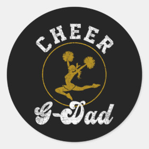 Vintage Cheer G Papa Cheerleading-Fan Vatertag Runder Aufkleber