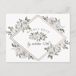 Vintage Cherish Floral Diamant UAWG Einladungspostkarte