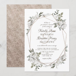 Vintage Cherish Floral Rose Goldene Hochzeit Einladung