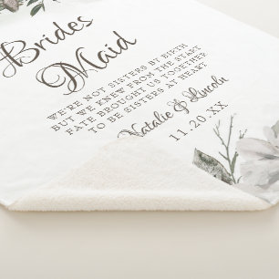 Vintage Cherish Floral to Bridesmaid Zitat Sherpadecke