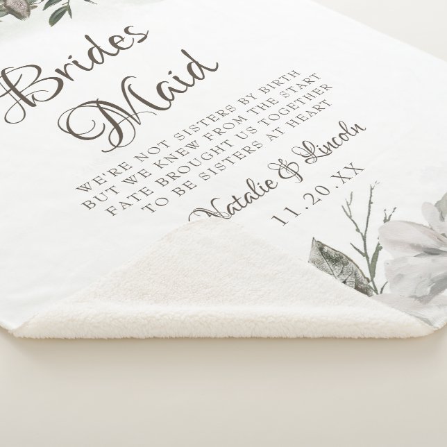 Vintage Cherish Floral to Bridesmaid Zitat Sherpadecke (3/4)