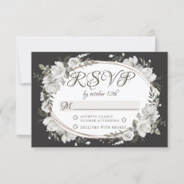 Vintage Cherish Oval Floral Wedding RSVP Reaktion Karte