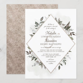 Vintage Cherish Rose Gold Diamant Rahmen Hochzeit Einladung