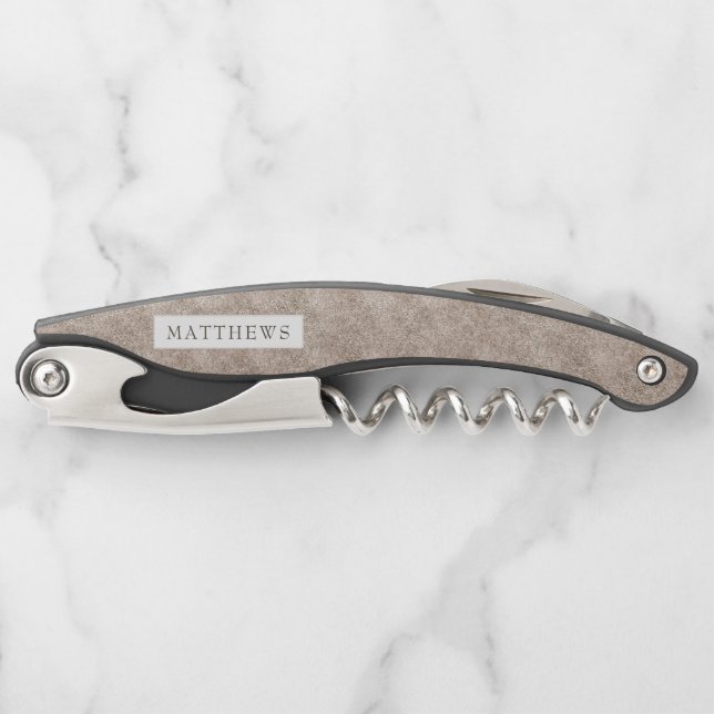 Vintage Cherish Rose Gold Wedding Monogram Kellnermesser (Vorderseite)