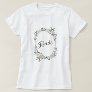 Vintage Cherish Roségold Oval Blumenrahmen Braut T-Shirt