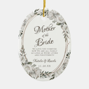 Vintage Cherish to the Mother of the Bride Zitat Keramik Ornament