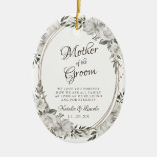 Vintage Cherish to the Mother of the Groom Quote Keramik Ornament