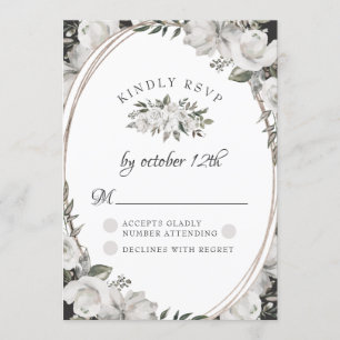 Vintage Cherish Weiße Blumen Hochzeit-RSVP-Karte Einladung