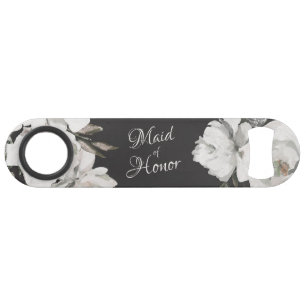 Vintage Cherish Weiße Blumen & Rosen Brautjungfer Speed Flaschenöffner